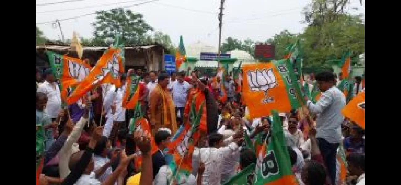 Workers of the BJP demonstrate against the arrest of Jagadev.