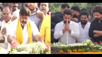Balakrishna and Jr NTR honor NTR on his birthday.