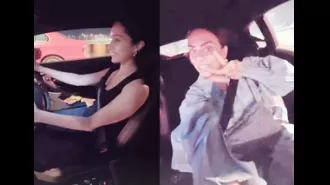 Shraddha Kapoor is seen driving a Lamborghini on the coastal road in Mumbai in a video.