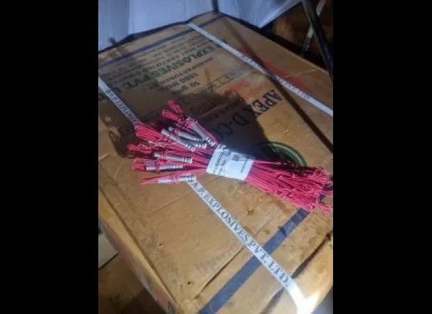 Police confiscate large quantity of explosives during operation.