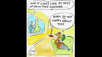 Guy Venables draws a daily cartoon for the Metro newspaper.