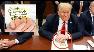 Trump's handwritten note serves as a reminder of his past comments during the hush money trial.