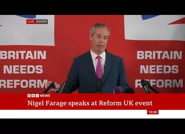 BBC news anchor says sorry on live TV for remarks about Nigel Farage