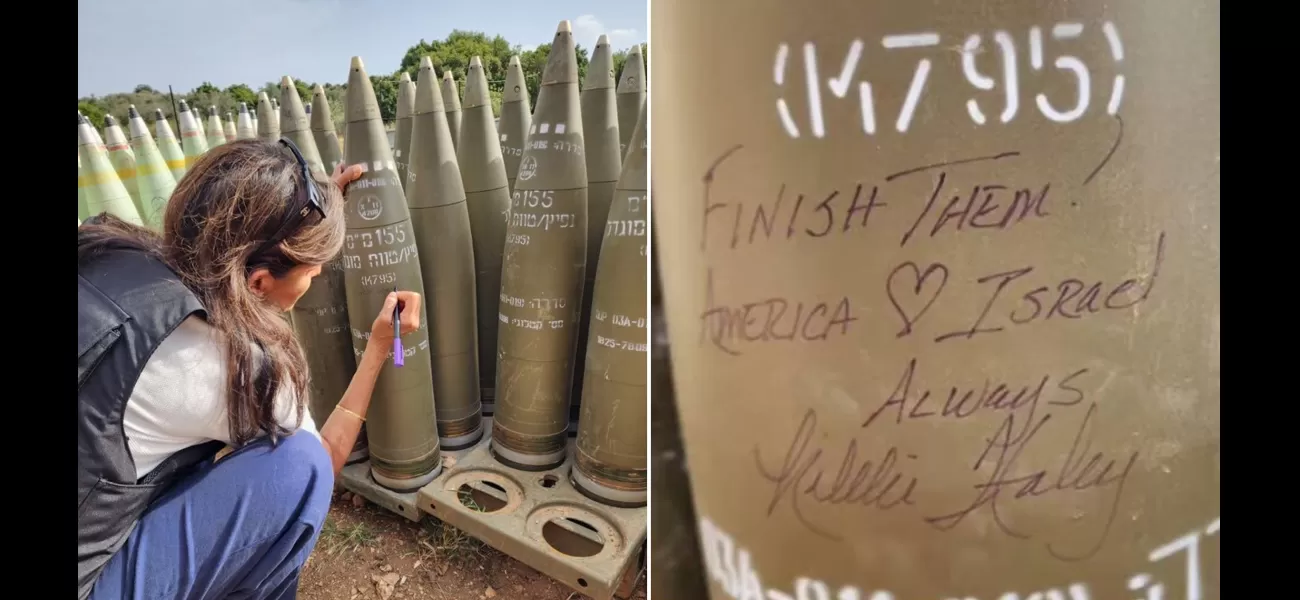 A politician in the US is being called a 'sociopath' for writing 'finish them' on Israeli artillery shells.