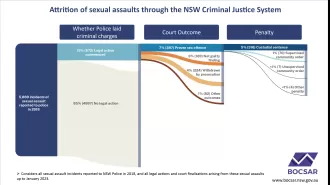Difficult odds for those reporting sexual assault, as shown on graph