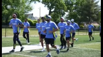 Team India prepares for upcoming practice match in New York ahead of the T20 World Cup.