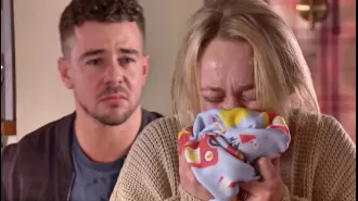 Leela from Hollyoaks is devastated by the loss of her baby and asks Joel to leave.