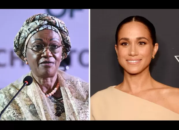 Nigeria's First Lady cautions young women about revealing fashion choices following Meghan Markle's visit.
