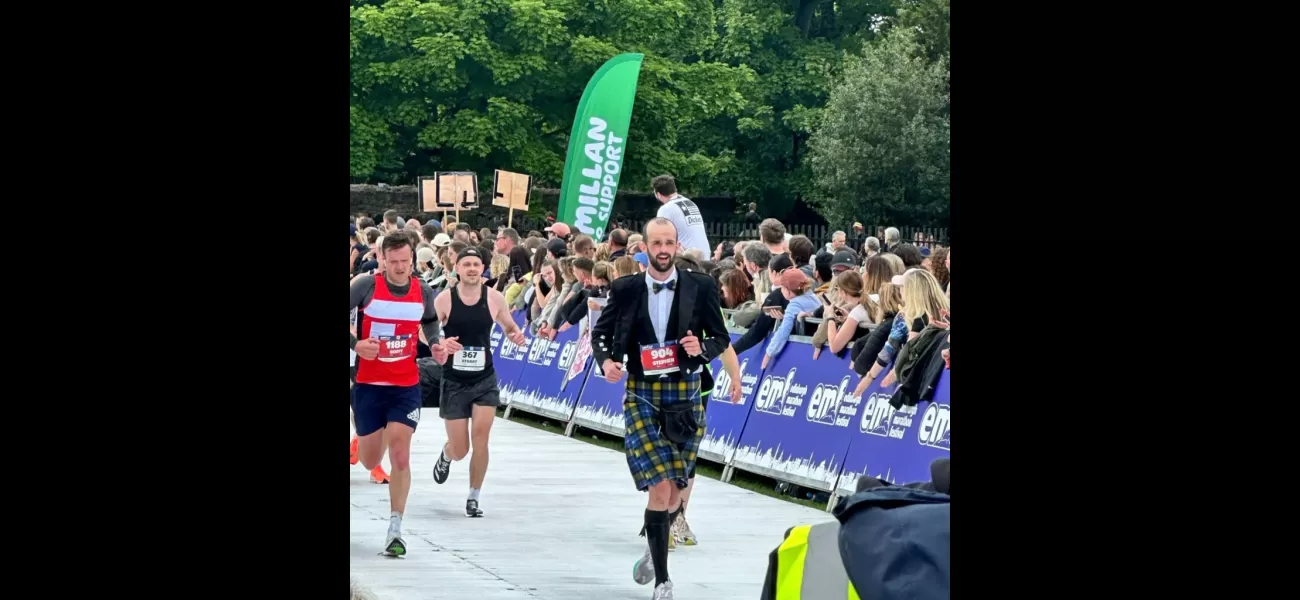 Scottish athlete breaks world record for completing marathon while wearing traditional Highland attire.