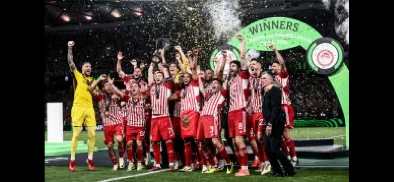 Greece celebrates as Olympiakos wins first European title with 1-0 victory over Fiorentina.