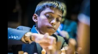 Young chess prodigy Praggnanandhaa scores first major victory against reigning world champion Carlsen at Norway chess tournament.