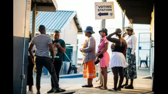 Voting takes place in South Africa's largest election since apartheid ended.