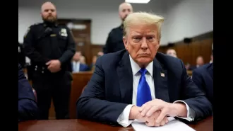 Trump's historic conviction as first US president to be a felon leaves him with a disapproving expression.