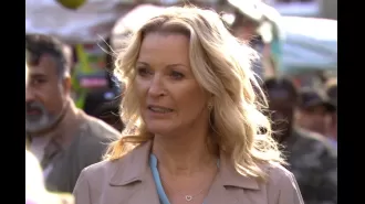 Kathy Beale gets rewarded with a comical surprise for smacking Cindy on EastEnders.