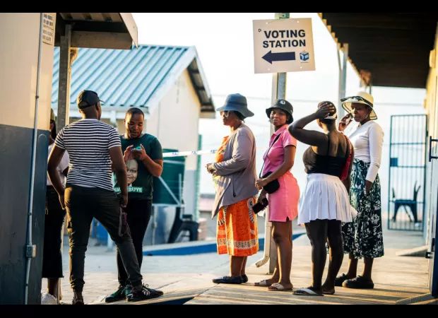 Voting takes place in South Africa's largest election since apartheid ended.