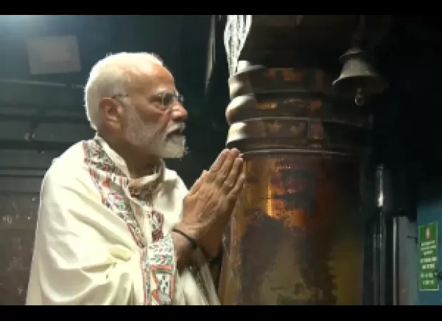 PM Modi starts meditation at the Vivekananda Rock Memorial in Kanyakumari.