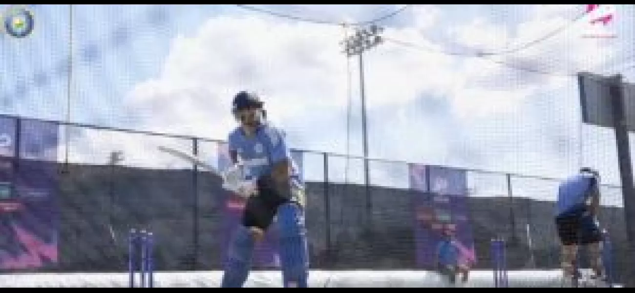 Indian cricket team trains hard before warm-up match for T20 World Cup.