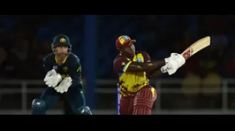 West Indies defeat Australia in pre-tournament game at T20 World Cup.