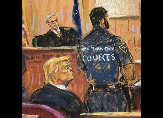 Trump was convicted of 34 crimes in the courtroom.