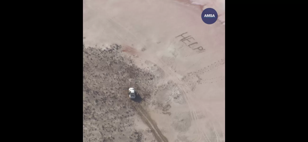 A group of stranded teenagers were saved after writing the word 