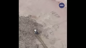 A group of stranded teenagers were saved after writing the word 