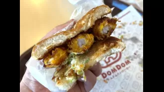 Japanese burger restaurant wows customers with their unique Miso Ebi Fry dish.