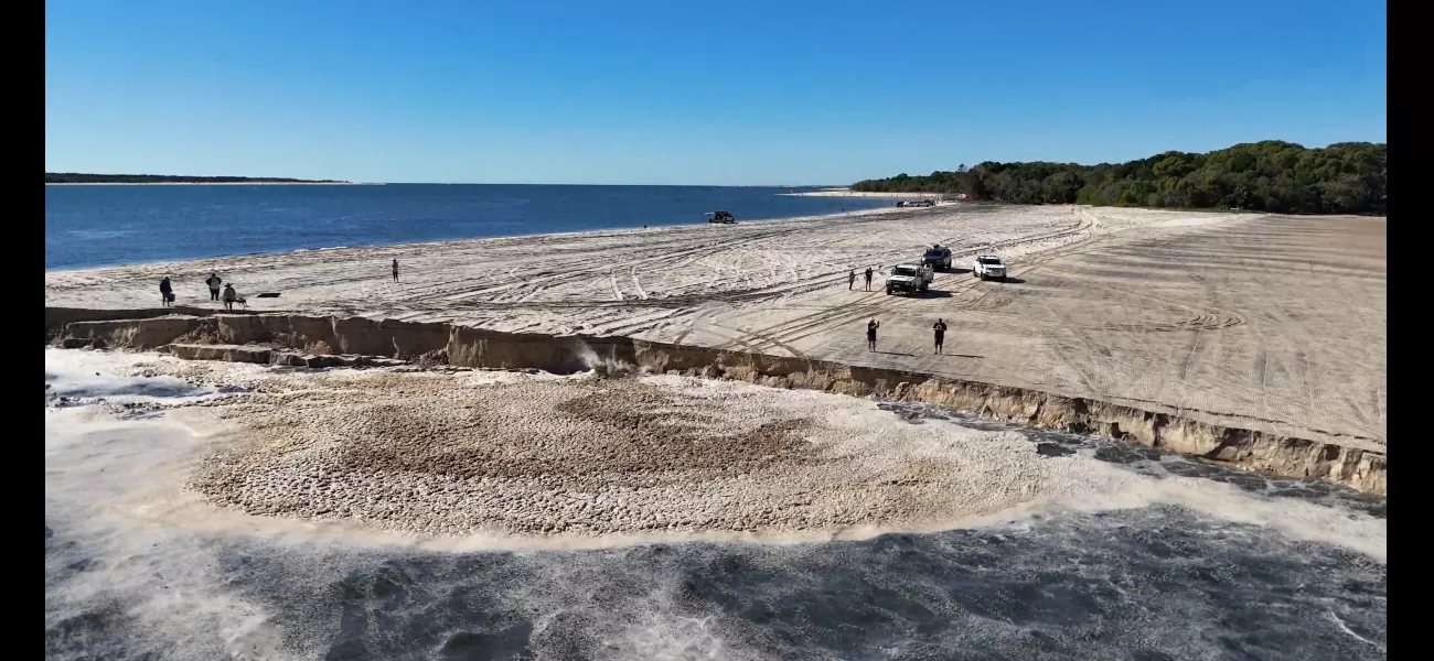 A sinkhole appears near a popular camping spot in Queensland.