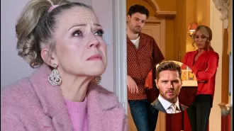In EastEnders, drunken Linda Carter makes a shocking funeral outburst about deceased Keanu Taylor.