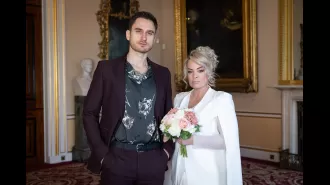 Grace Black is crying after Freddie Roscoe's plan to breakout of prison goes wrong during the wedding in Hollyoaks