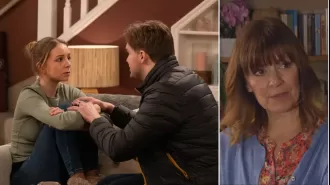 On Emmerdale, Tom shocks Rhona by revealing a major secret about Belle, causing her anger.