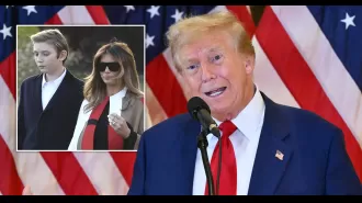 Melania and Barron spotted together for first time since Donald was convicted, carrying lots of luggage.