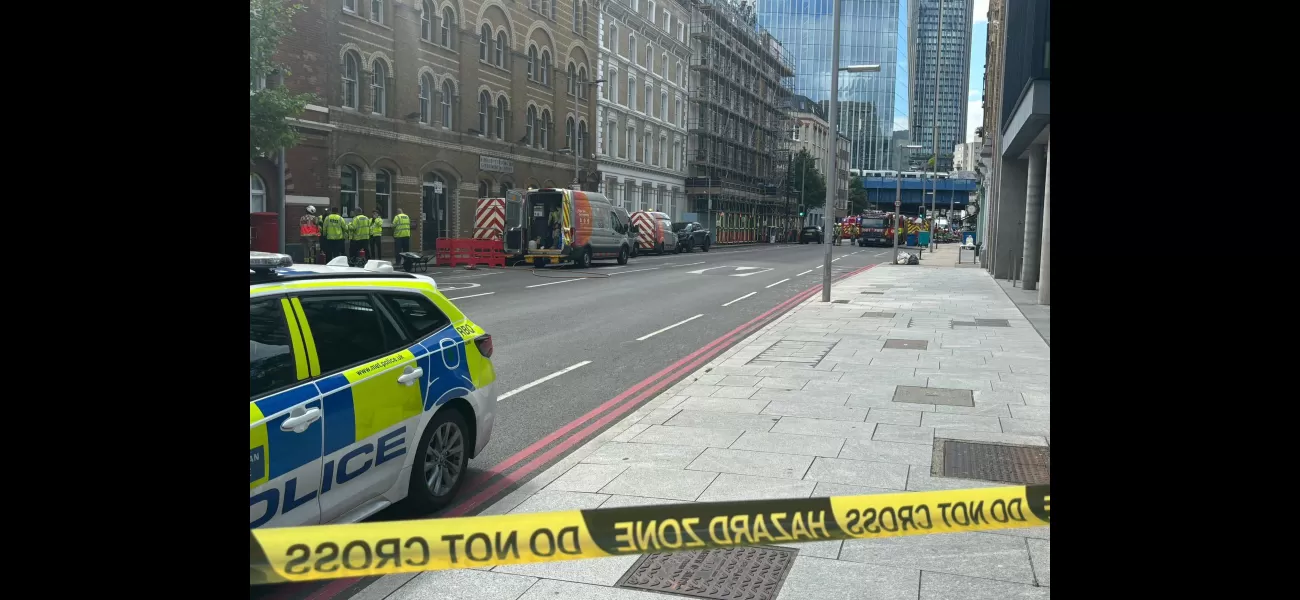 Large evacuation and cordoned off area in central London due to safety concerns.