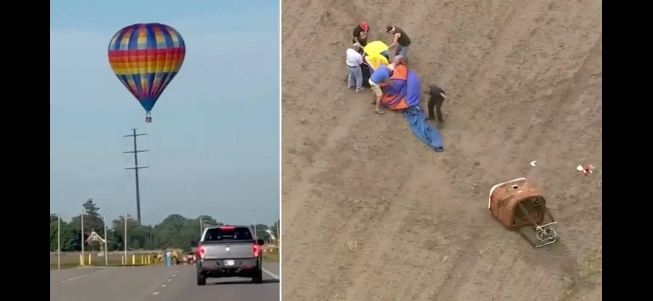 Three people were injured after hot air balloon hit power lines