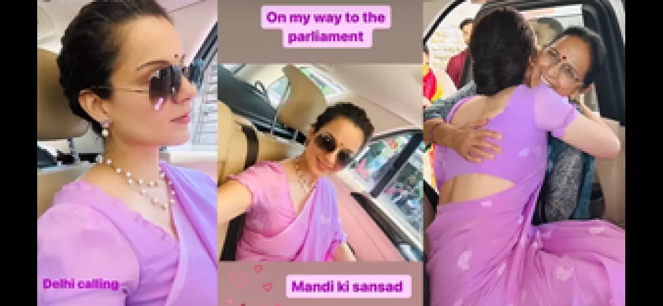 Kangana Ranaut, Mandi's newest MP, is en route to Parliament.