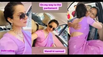 Kangana Ranaut, Mandi's newest MP, is en route to Parliament.