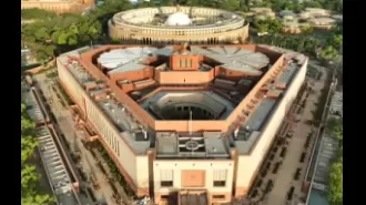 Statues of Gandhi, Ambedkar, and Shivaji were moved around in Parliament, causing criticism from Congress.