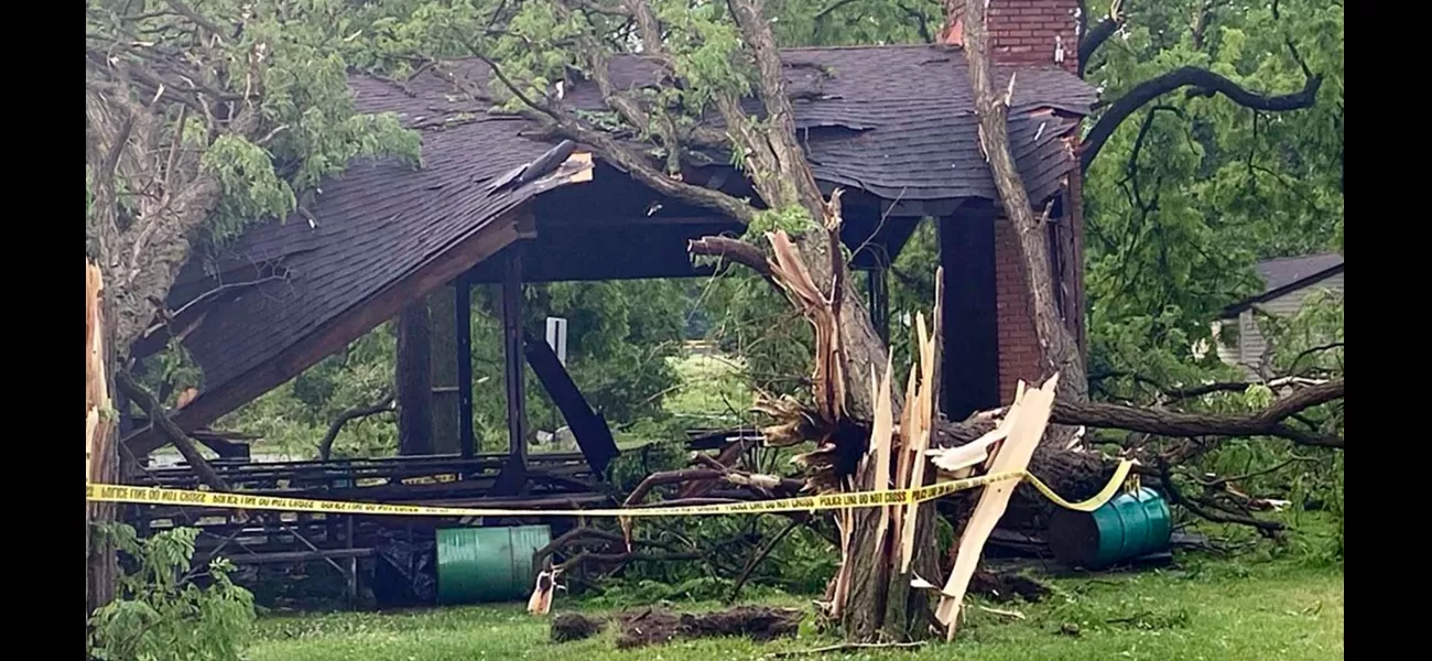 2-year-old dies after tornado throws tree onto bed while sleeping.