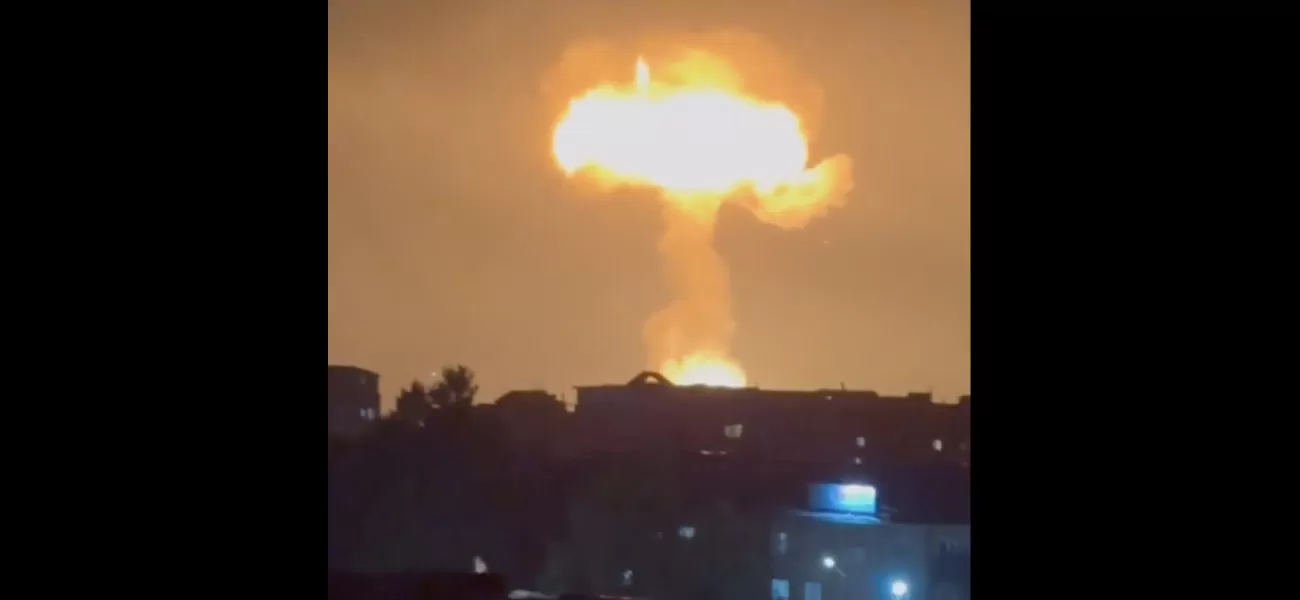A gas explosion at a filling station creates a massive mushroom cloud in the sky.