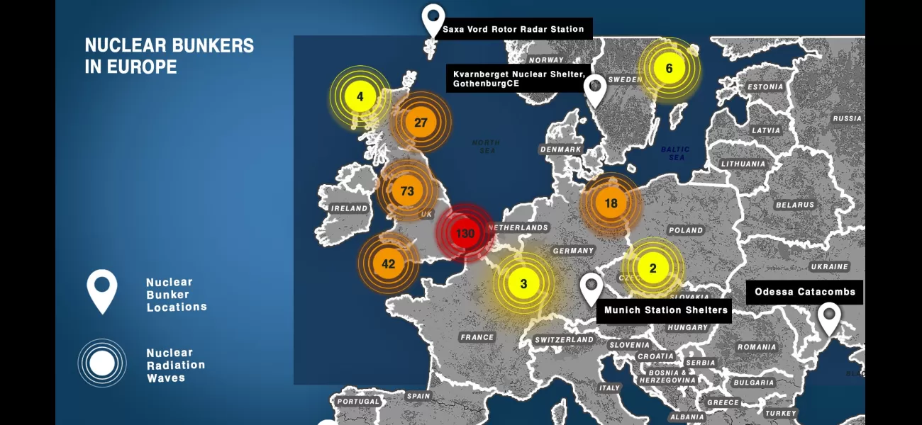 Map shows Europe's nations with the highest number of nuclear bunkers.