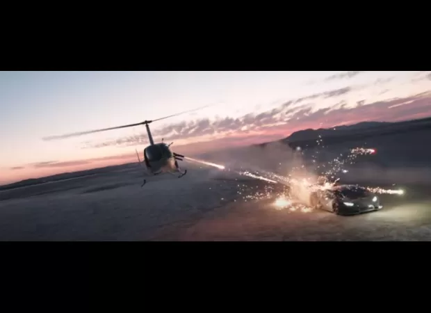 Vlogger detained for firing fireworks at expensive Lamborghini from a helicopter.