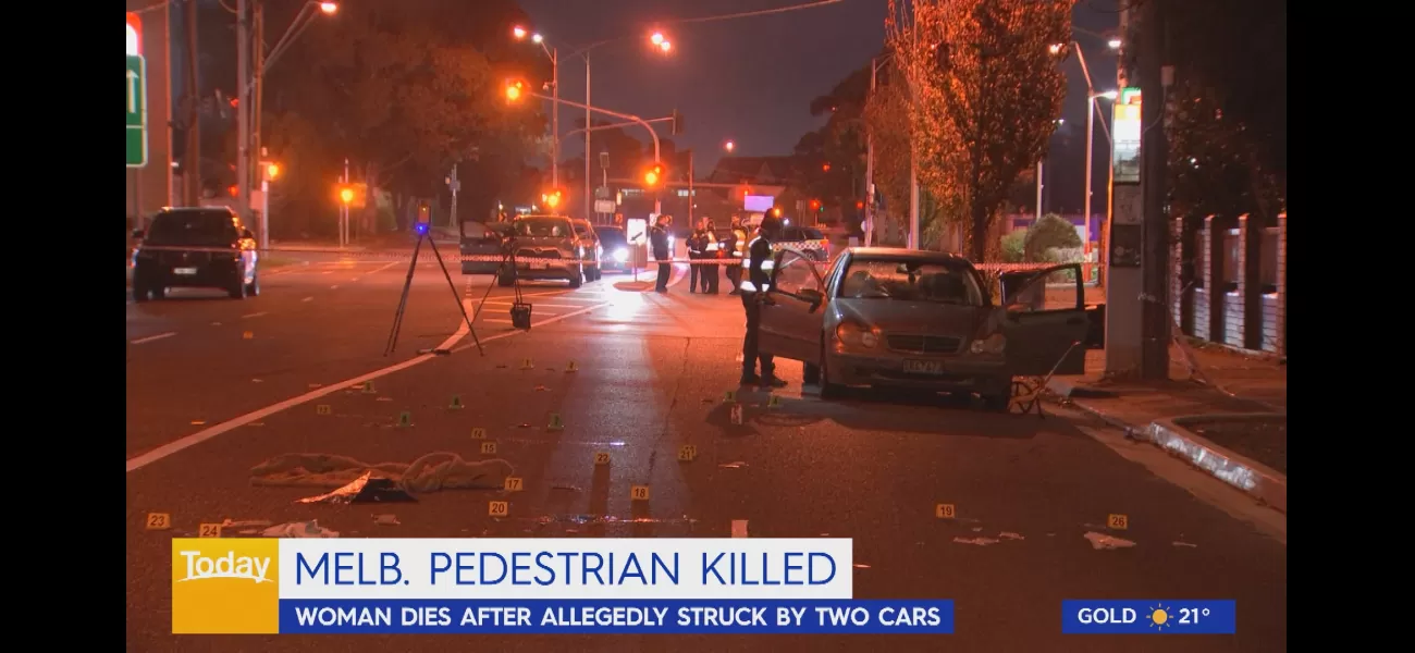 Melbourne pedestrian dies in apparent collision with two cars.