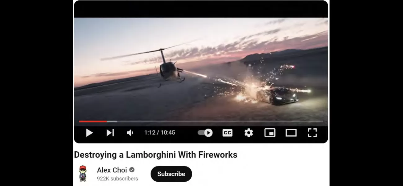 YouTuber faces legal action for filming firework display on a helicopter and targeting a Lamborghini.