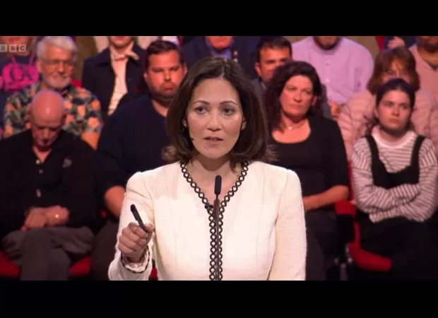 Mishal Husain praised for being excellent during chaotic ITV debate.