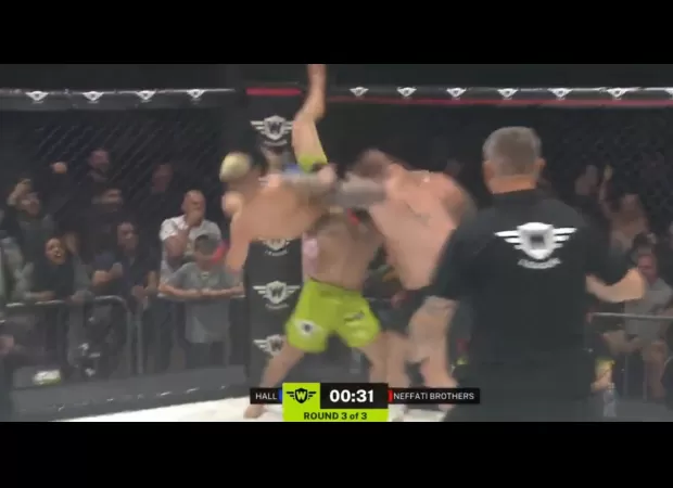 Eddie Hall triumphs in MMA fight with impressive powerbomb and knockout victory.