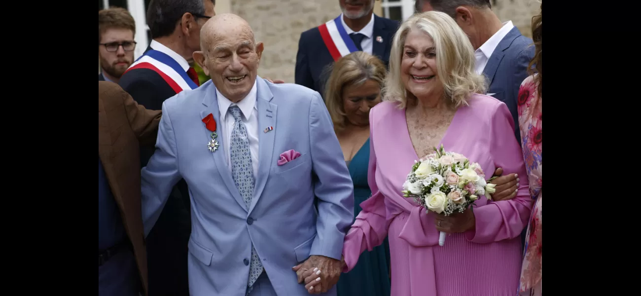 100-year-old WWII vet marries 96-year-old bride at D-Day beaches in Normandy.
