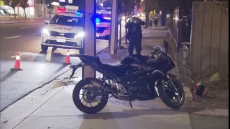 Adelaide motorcyclist stabbed in road rage altercation.