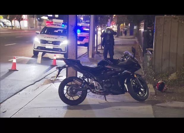 Adelaide motorcyclist stabbed in road rage altercation.