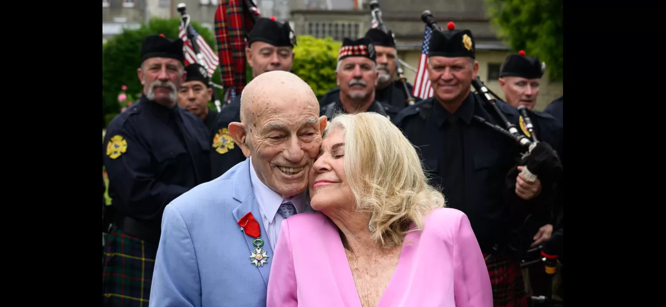 100-year-old WWII vet marries his sweetheart in France, showing that love knows no bounds and stands the test of time.