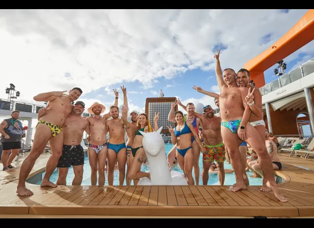 A bisexual man's spouse thought they would enjoy LGBTQ+ cruising.