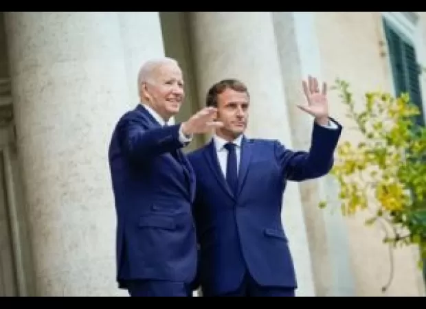 Biden and Macron promise to assist Ukraine during official visit.